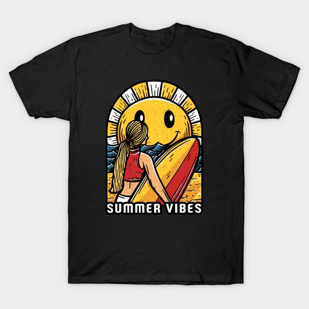 summer vibes on beach T-Shirt by noorshine